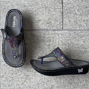 Never Worn: Algeria multi colored mosaic sandals
